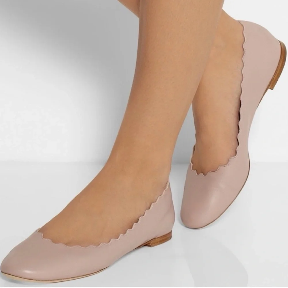 Chloe Lauren Ballerina Flats in Beige “Pink Tea” Size 39  8 1/2 - Picture 2 of 13